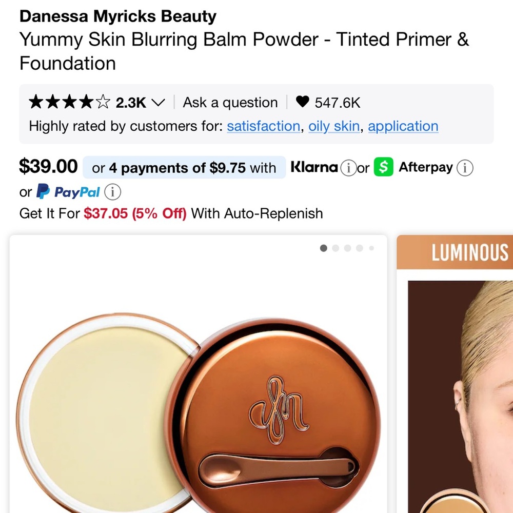 Danessa Myricks Beauty Yummy Skin Blurring Balm Powder - color 10
